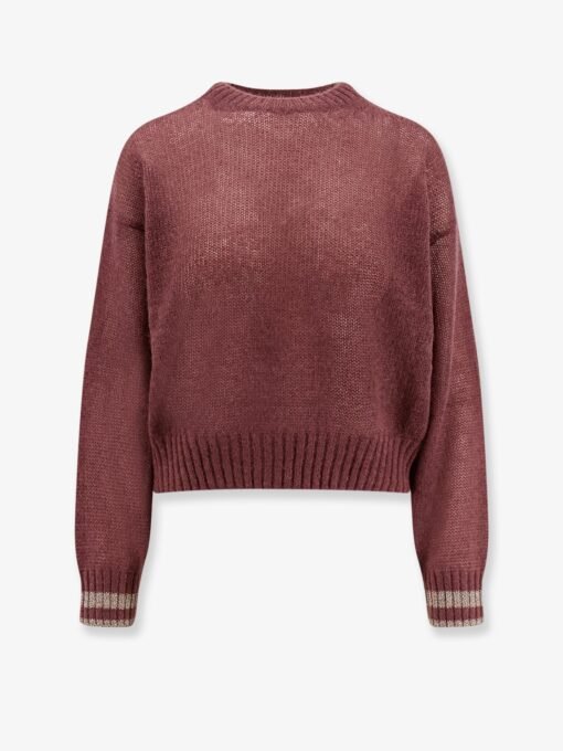 Mohair blend sweater with lurex profiles