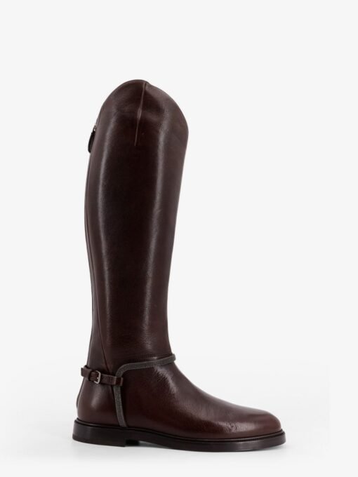 Leather boots with Monili detail