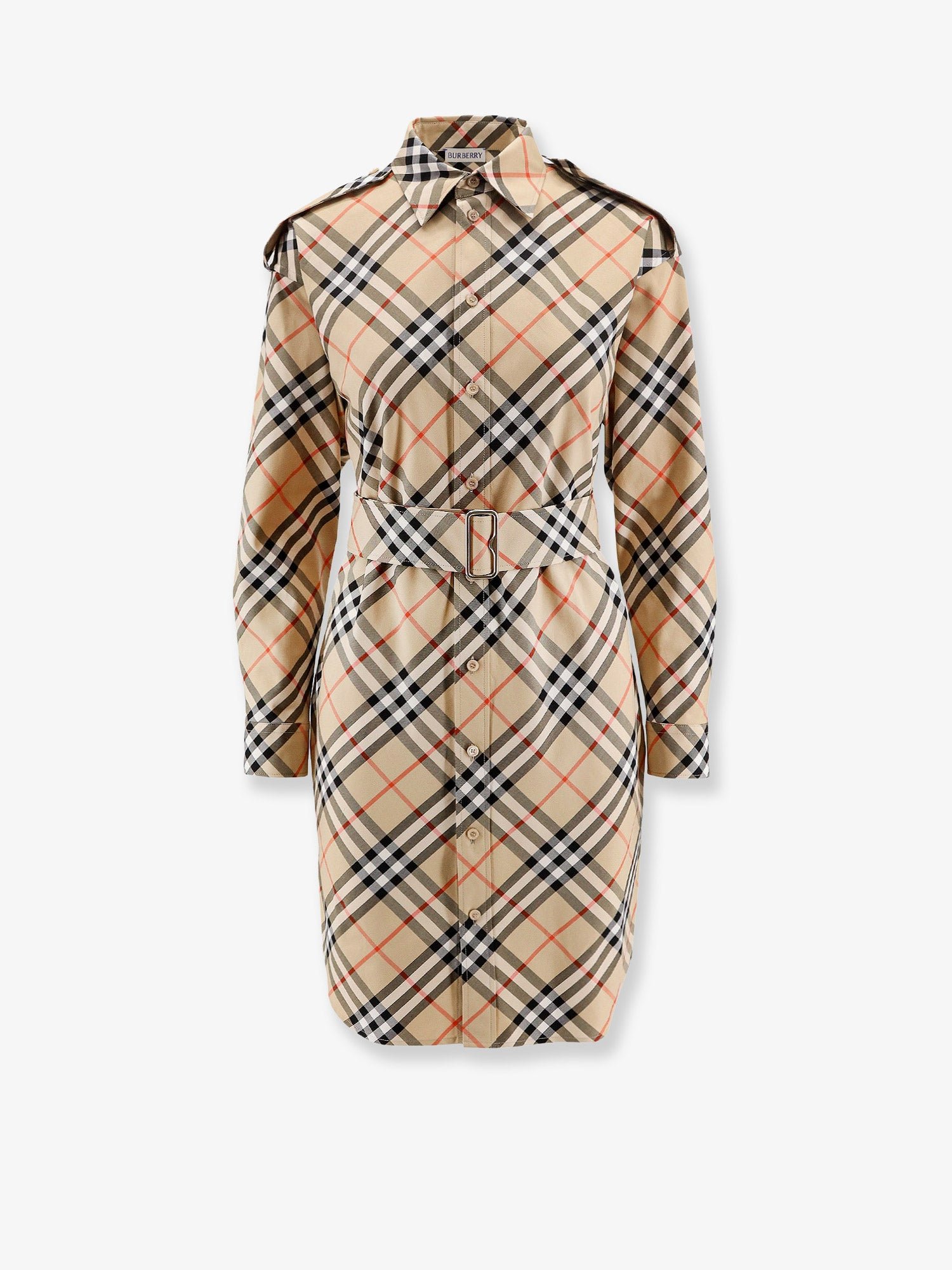 Chemisier cotton short dress with Check print