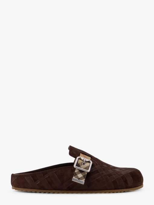 Leather mule with Check motif