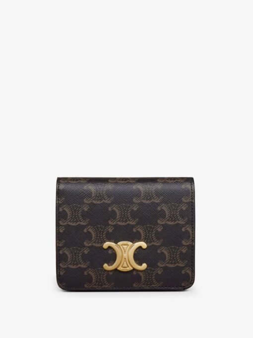 Compact Triomphe coated canvas wallet