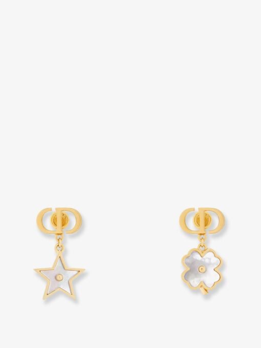 Dior Destiny metal and mother of pearl earrings