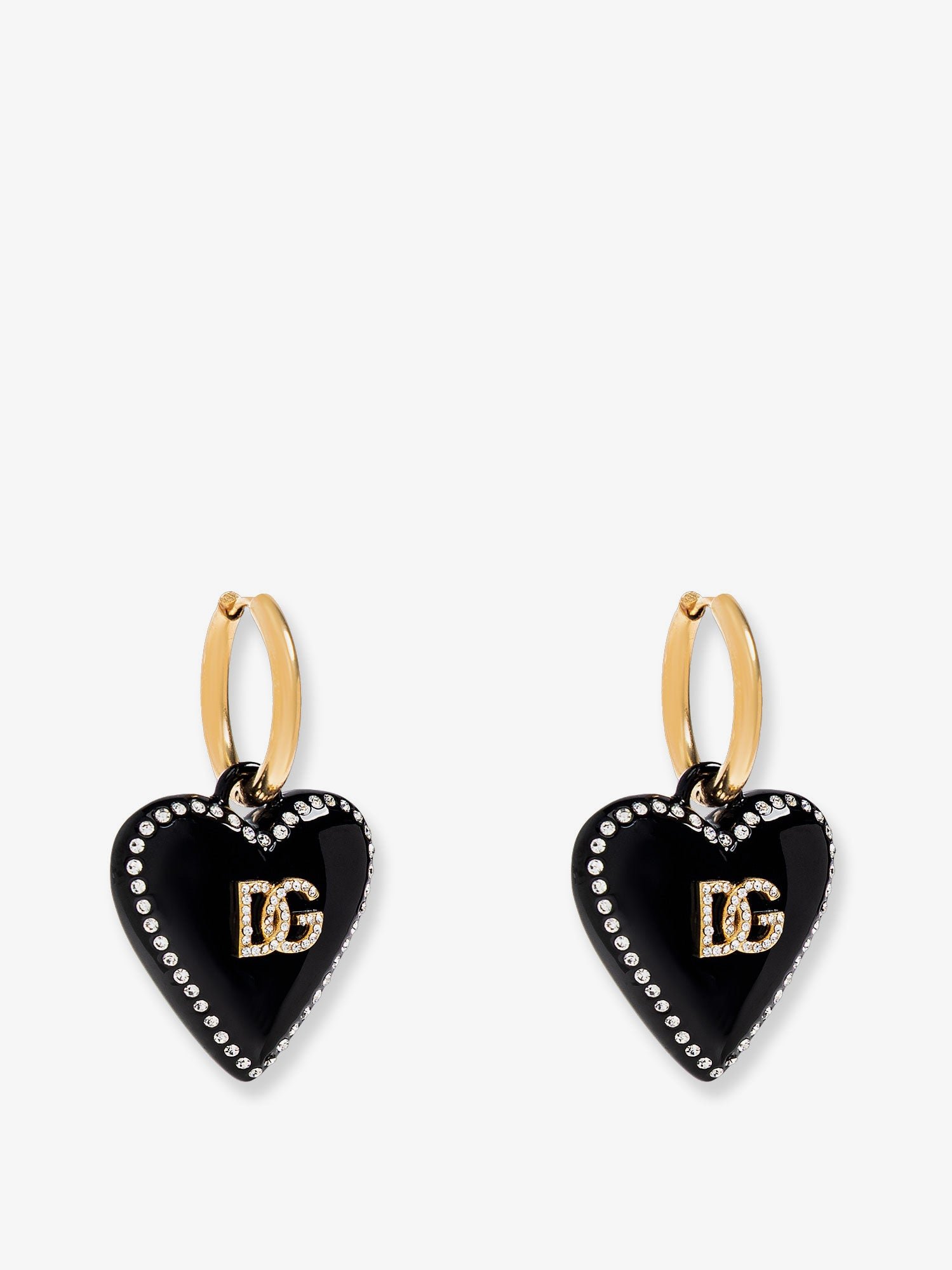 Metal earrings with rhinestones
