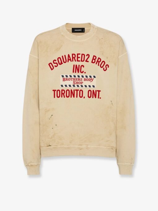 Cotton sweatshirt with distressed effect
