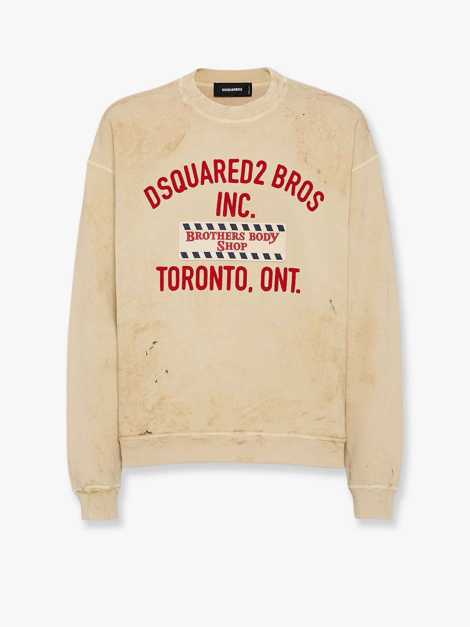 Cotton sweatshirt with distressed effect