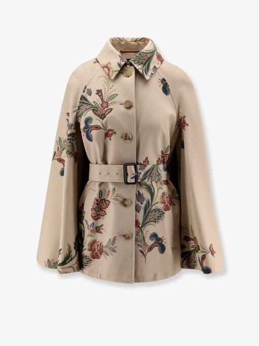Cotton cape with floral print