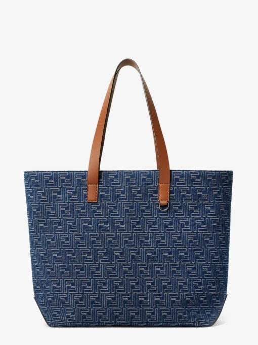 FF Jacquard tote bag with denim effect - Image 2
