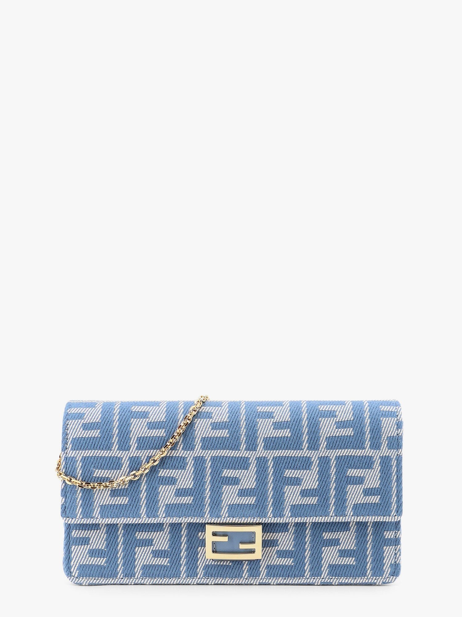 Wallet on chain baguette with shoulder strap with all-over ff motif