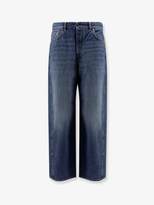 Twisted re-washed denim jeans