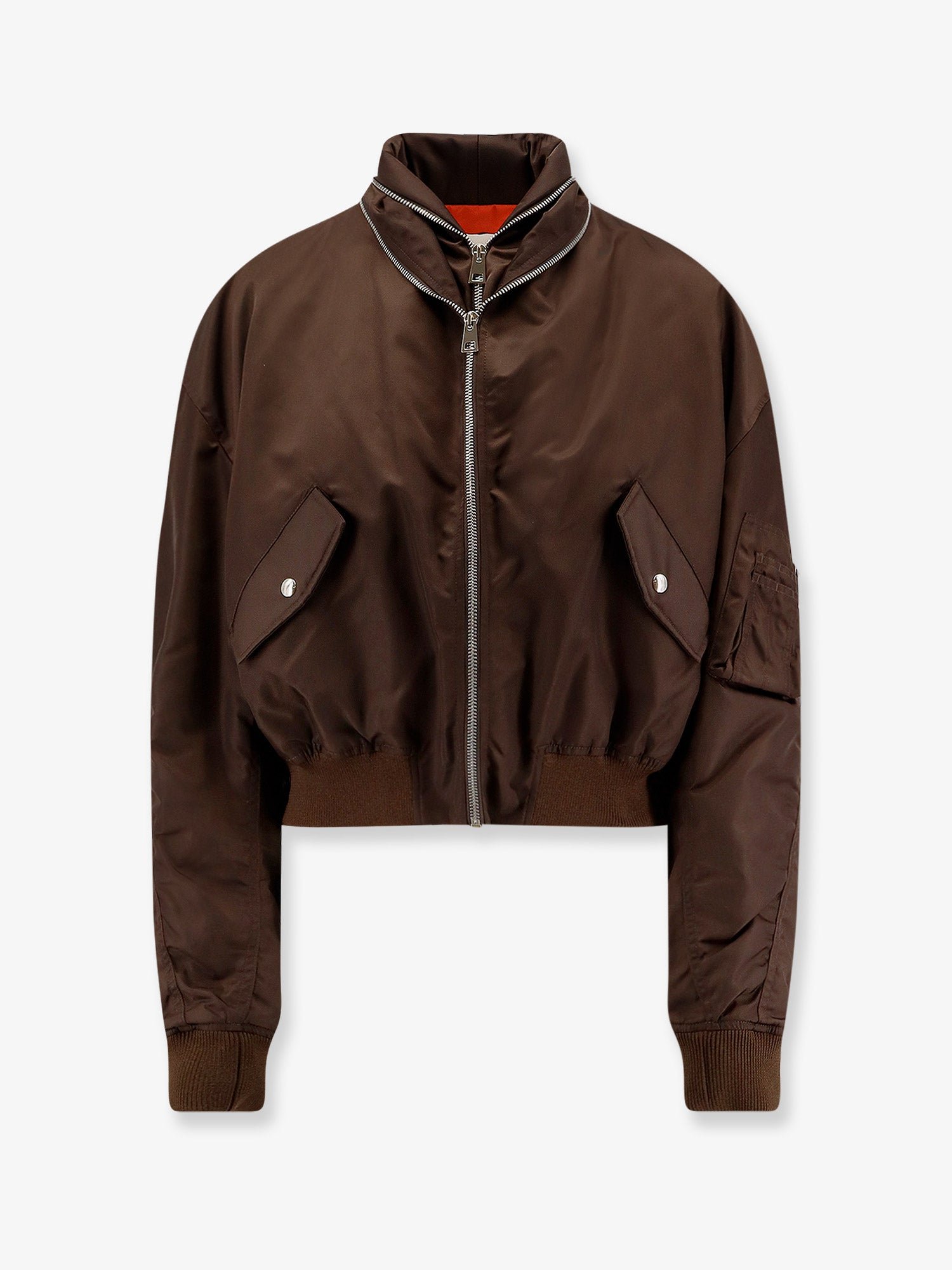 Nylon bomber jacket with double zip