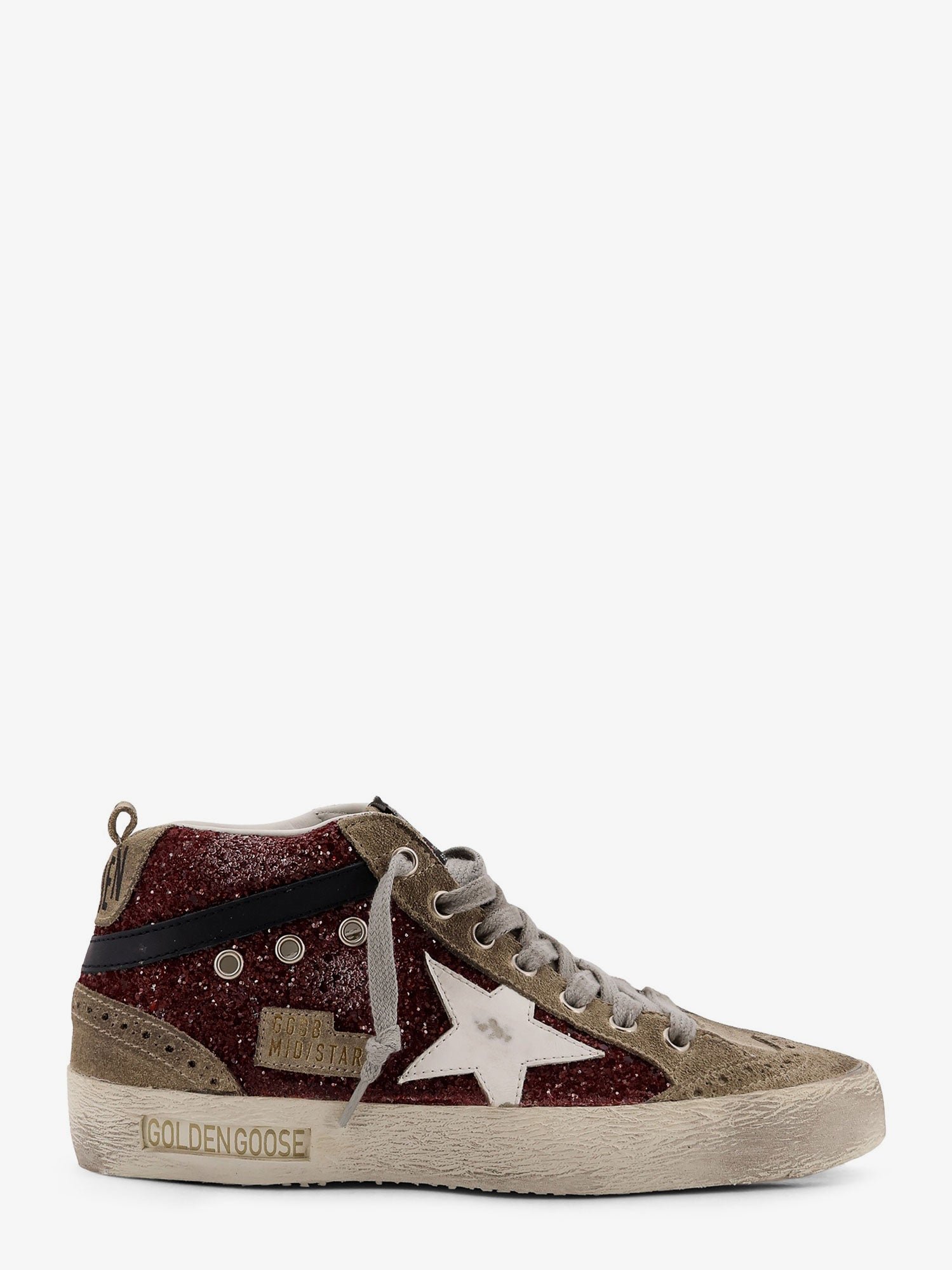 Mid Star Classic high-top suede sneakers with glitter inserts