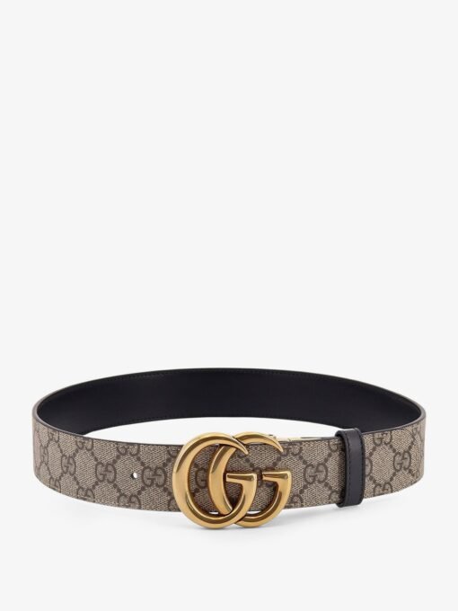 Leather and Supreme GG fabric reversible belt