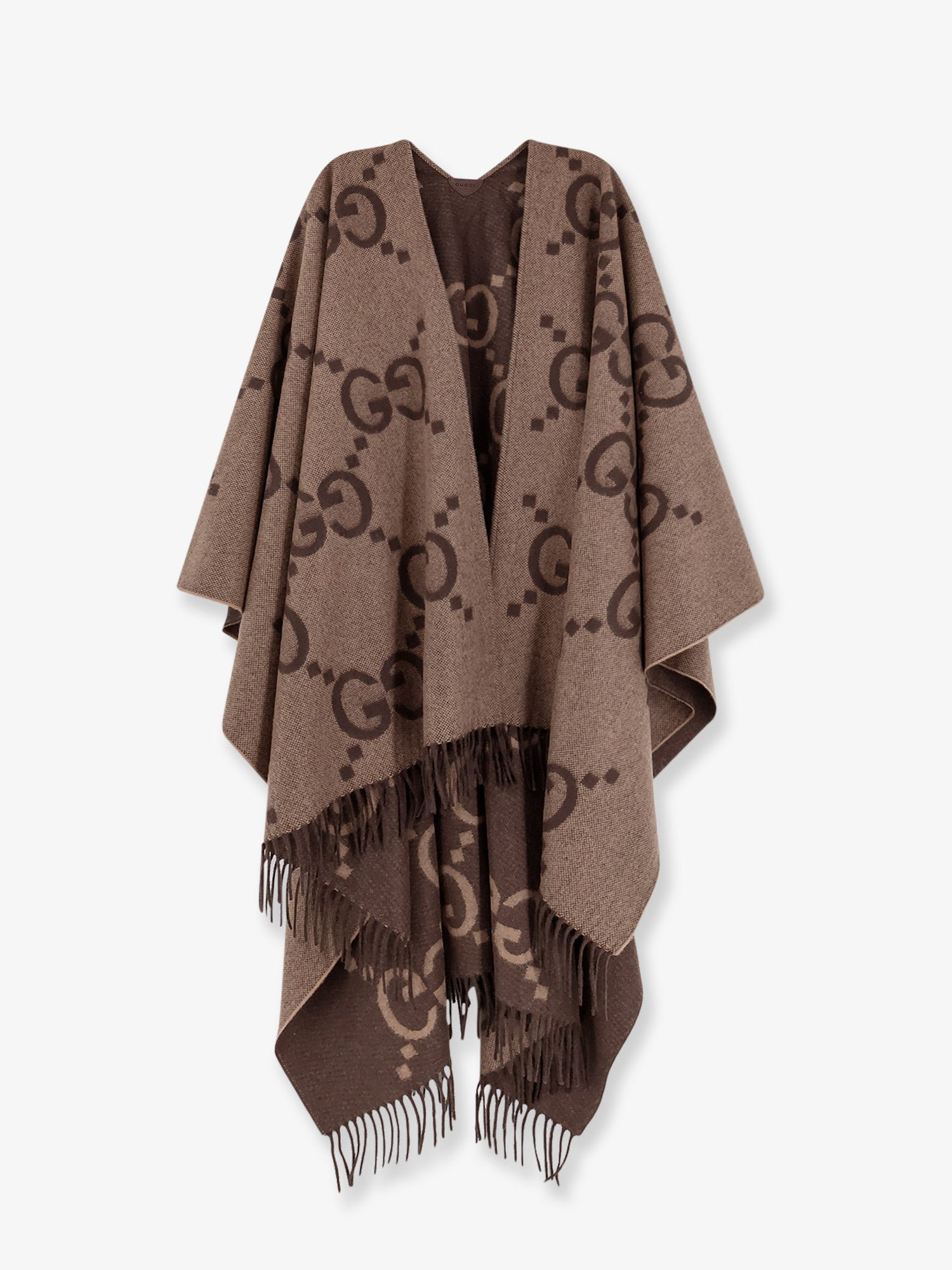 Reversible jumbo GG cashmere cape