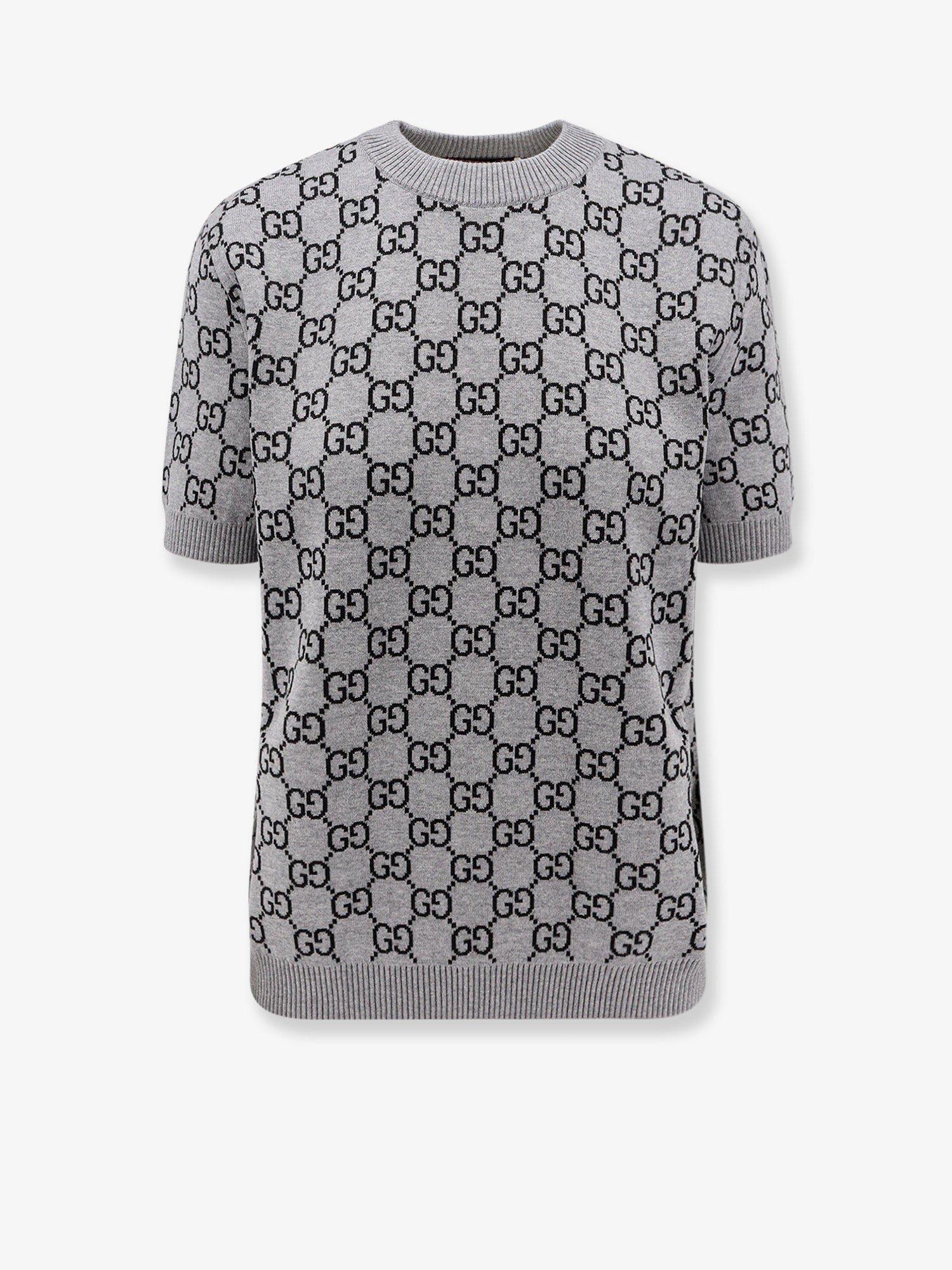 Reversible wool sweater with GG motif