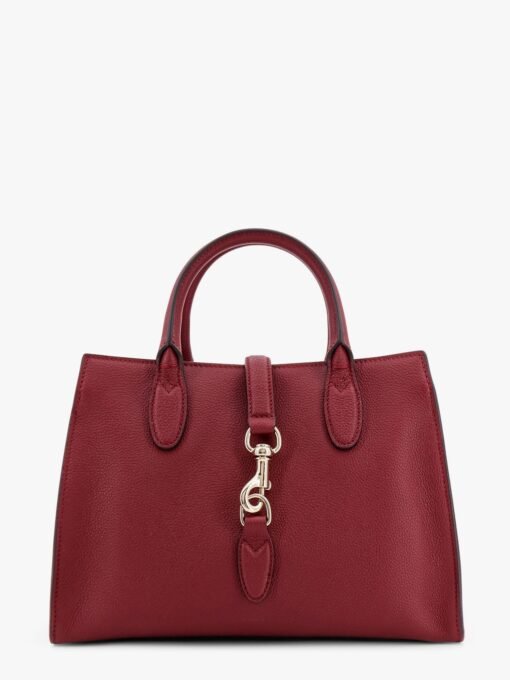 Leather handbag with metal detail