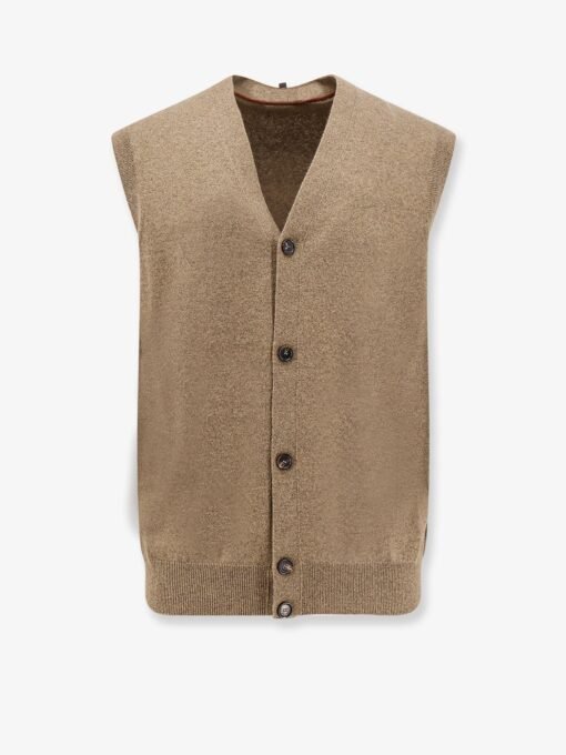 Cashmere sleeveless cardigan