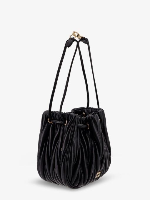 Matelassé leather bucket bag - Image 3