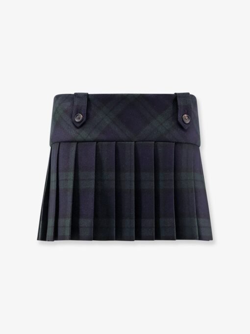 Check virgin wool mini skirt