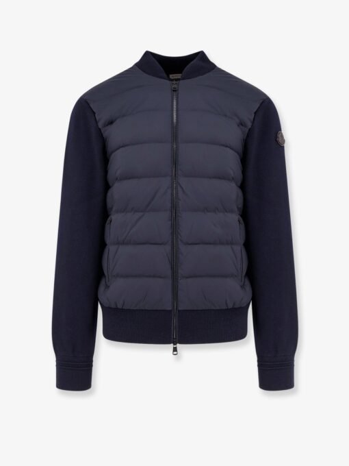 Nylon down jacket with wool sleeves