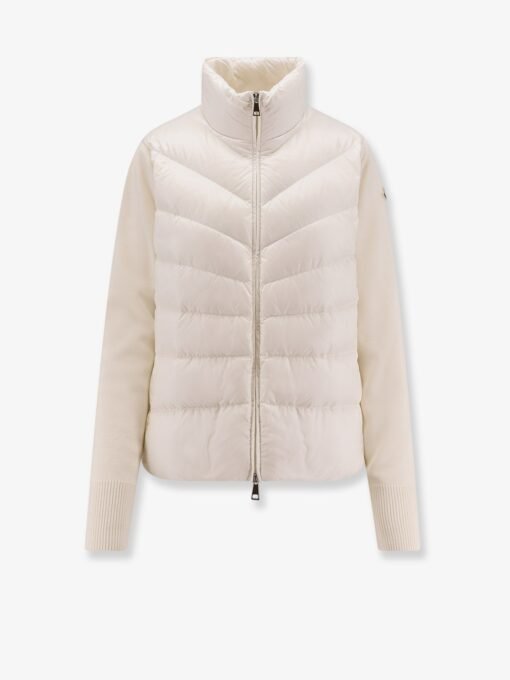 Nylon down jacket with wool sleeves