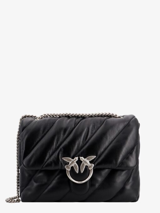 Matelassé leather shoulder bag with iconic love birds buckle