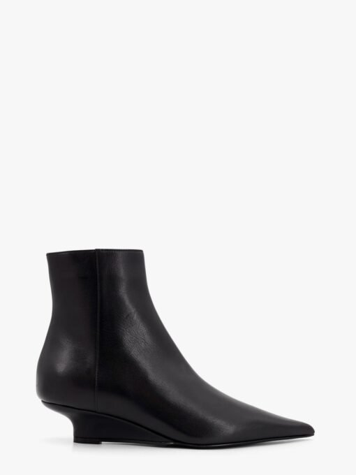 Leather ankle boots with wedge heel