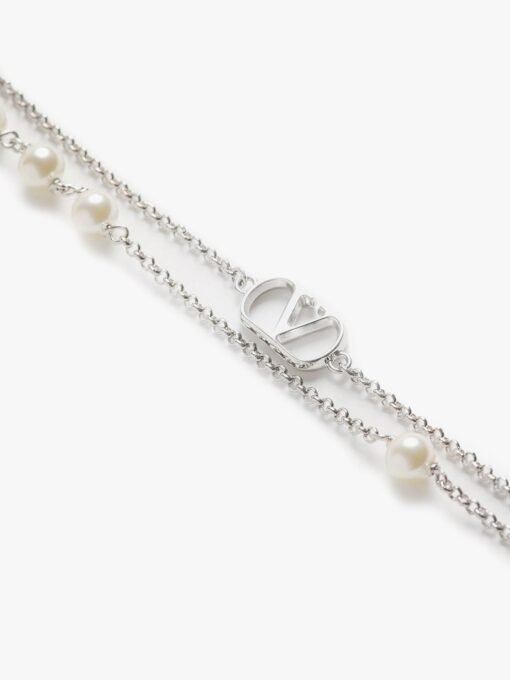 Vlogo signature metal and pearls necklace - Image 2