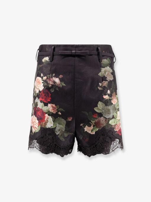 Hypnotic Lace Trim silk and cotton short