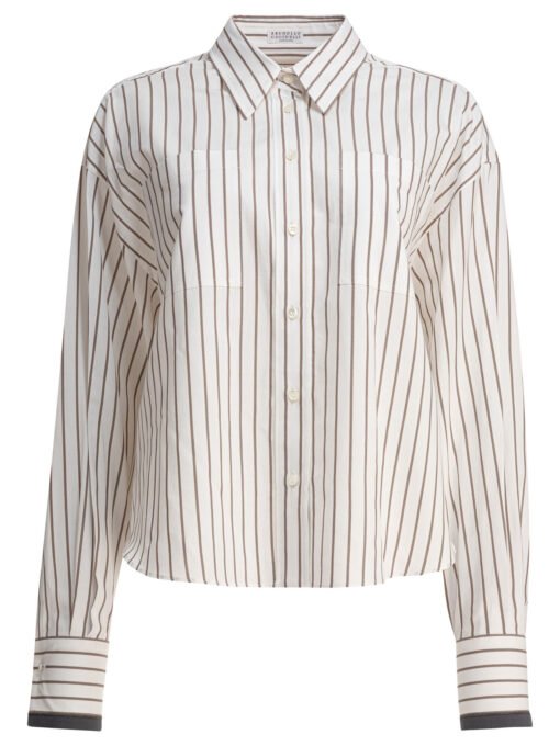 Cotton twill shirt with Shiny Cuffs