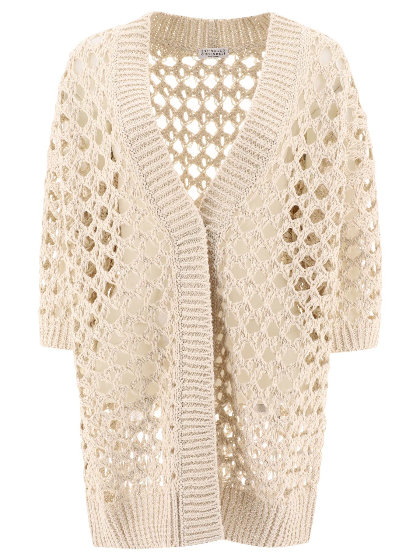 Juta and cotton mesh cardigan