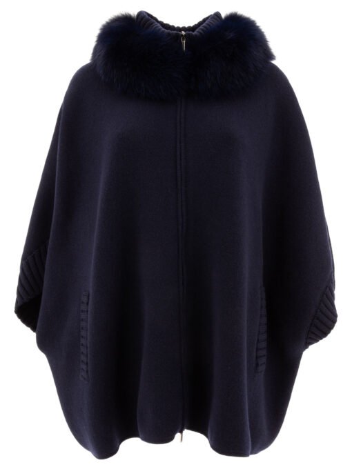 Wool and cashmere poncho