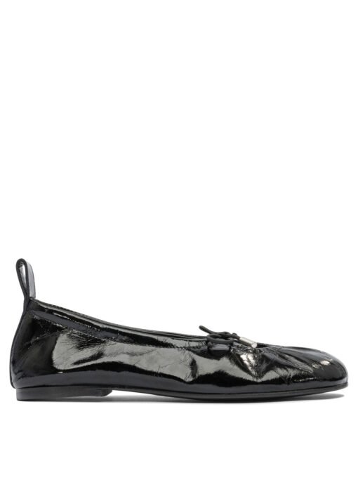 Rosalind Onix Black Leather Ballet Flats