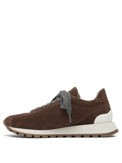 Sneaker "Runners" in camoscio con Shiny Tab - Image 3