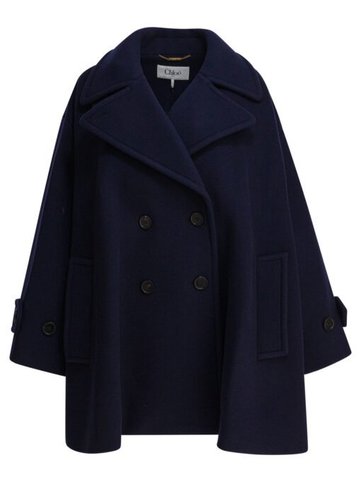 Double-breasted wool coat