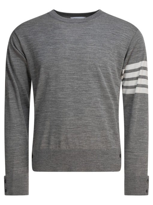 CLASSIC CREWNECK PULLOVER W/ 4 BAR SLEEVE IN FINE MERINO WOOL