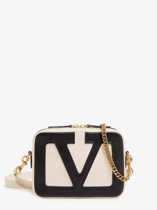 Viva Superstar leather shoulder bag with maxi VLogo Signature