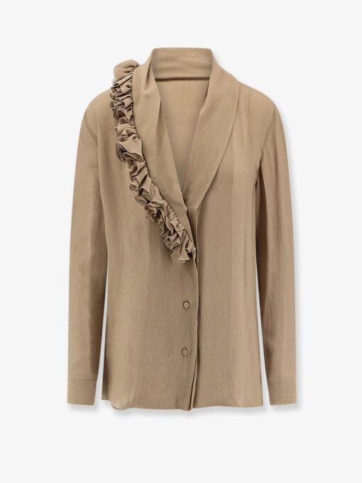 Crepe shirt with ruffles
