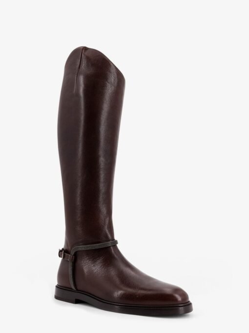 Leather boots with Monili detail - Image 2