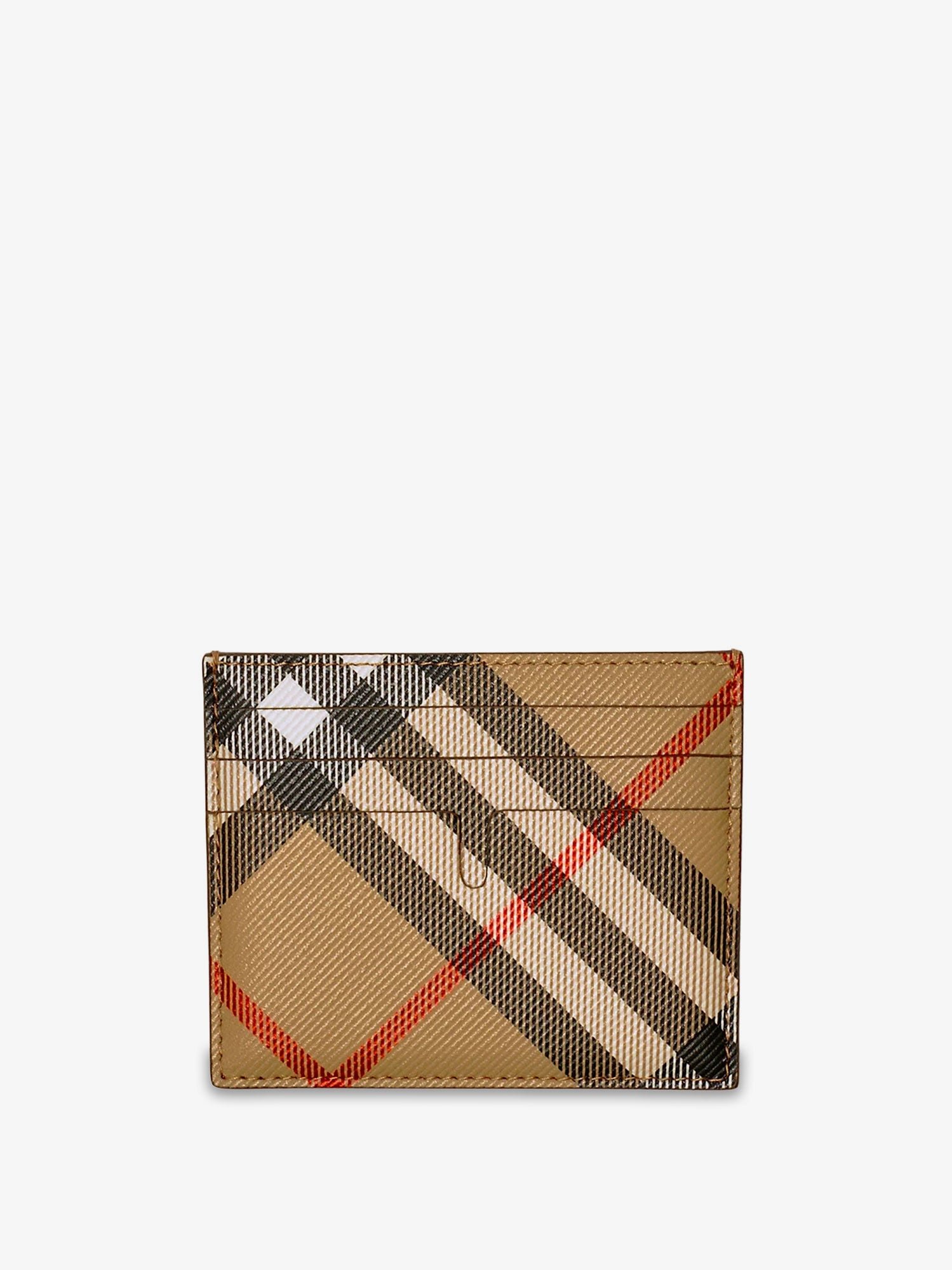 Sandon coated canvas card holder with check pattern