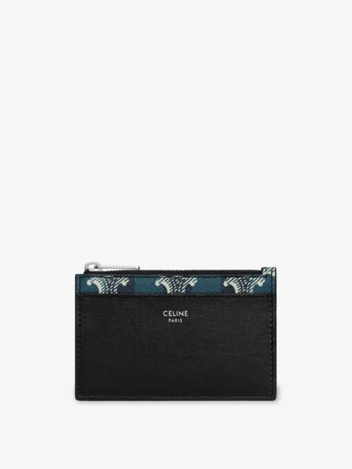 Leather and Triomphe coated canvas card holder