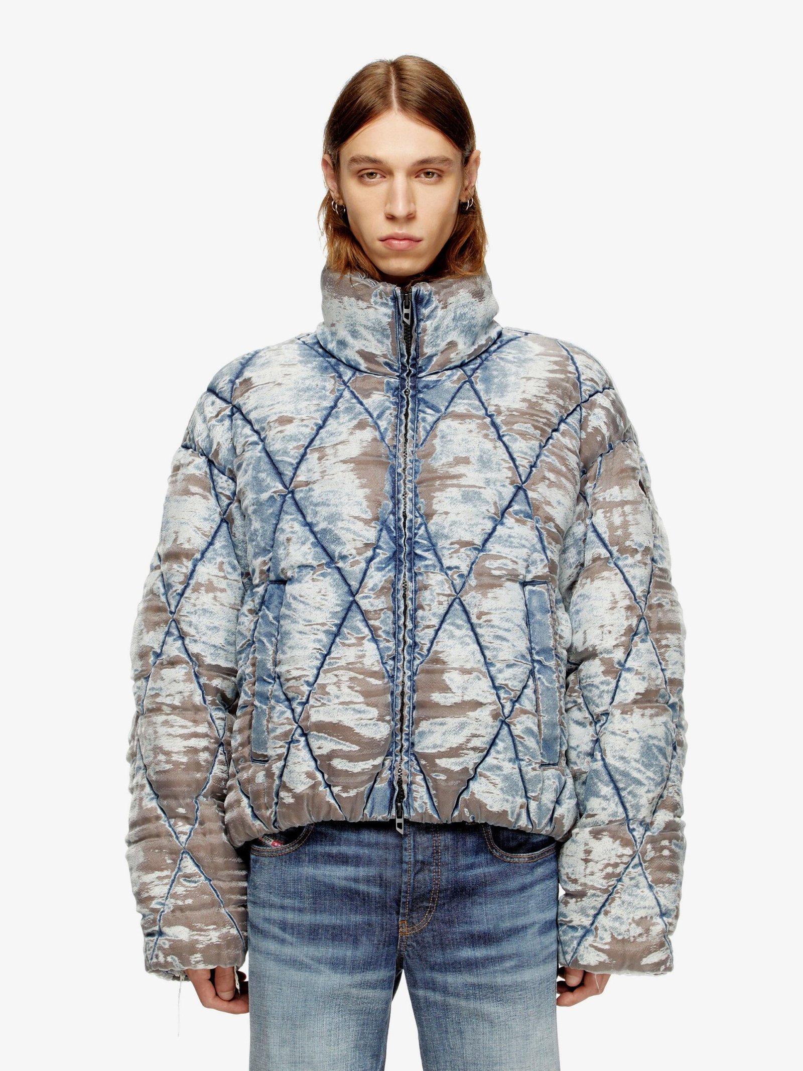 W-Kons down jacket with distressed effect - Image 3