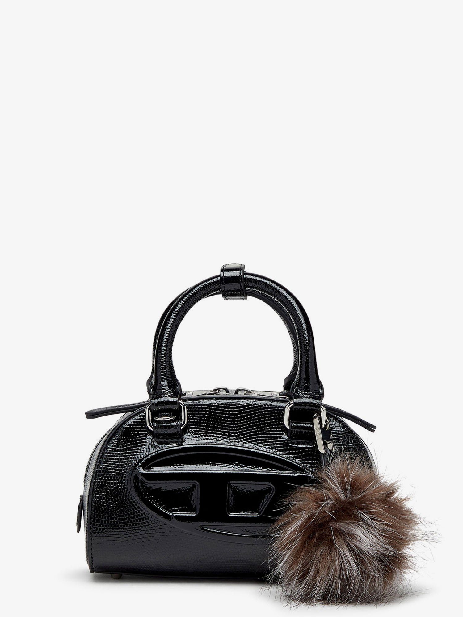 1DR Dome leather shoulder bag with croco effect