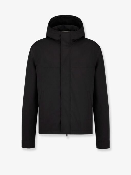 Hooded jacket with iconic embroidery