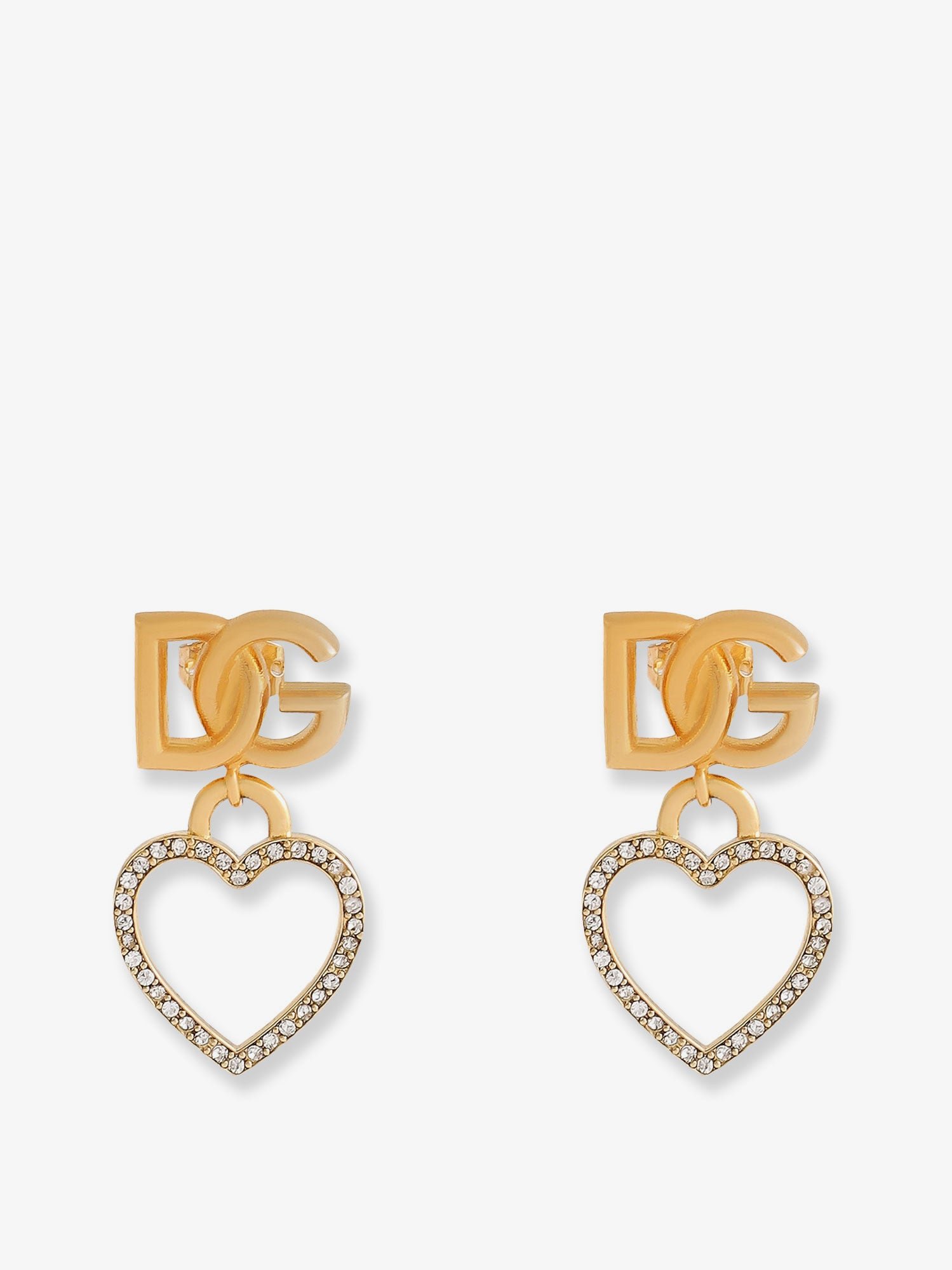 Meatl earrings with rhinestones