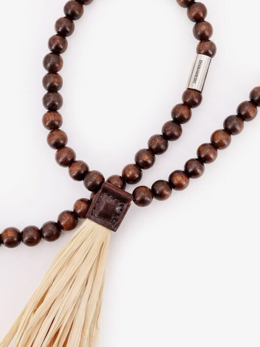 Dsquared2 Summer Lovers necklace with wood beads and rafia tassel - Image 2