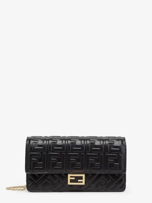 Baguette Wallet on Chain leather shoulder bag with FF motif