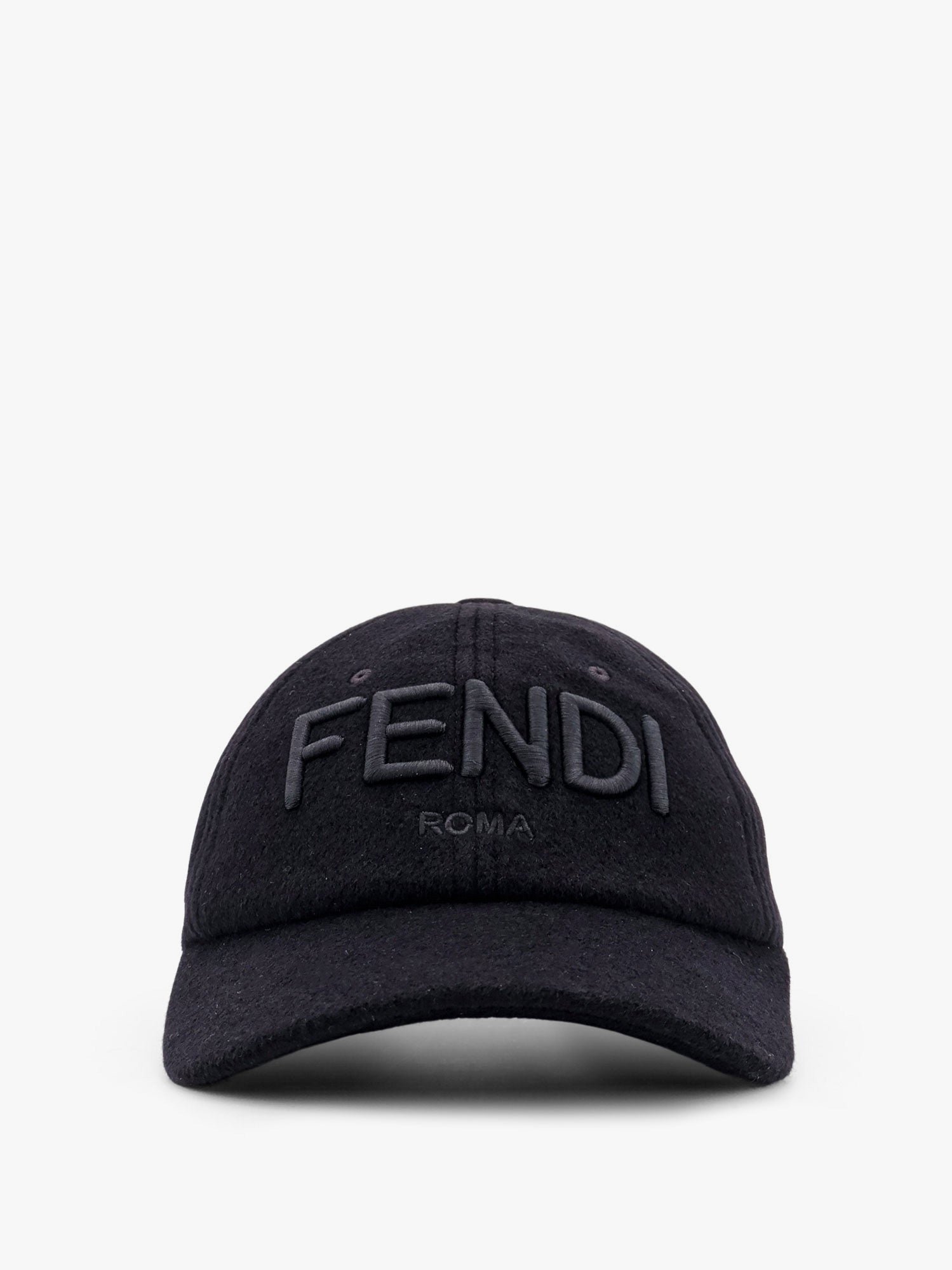 Wool blend baseball hat with logo embroidery