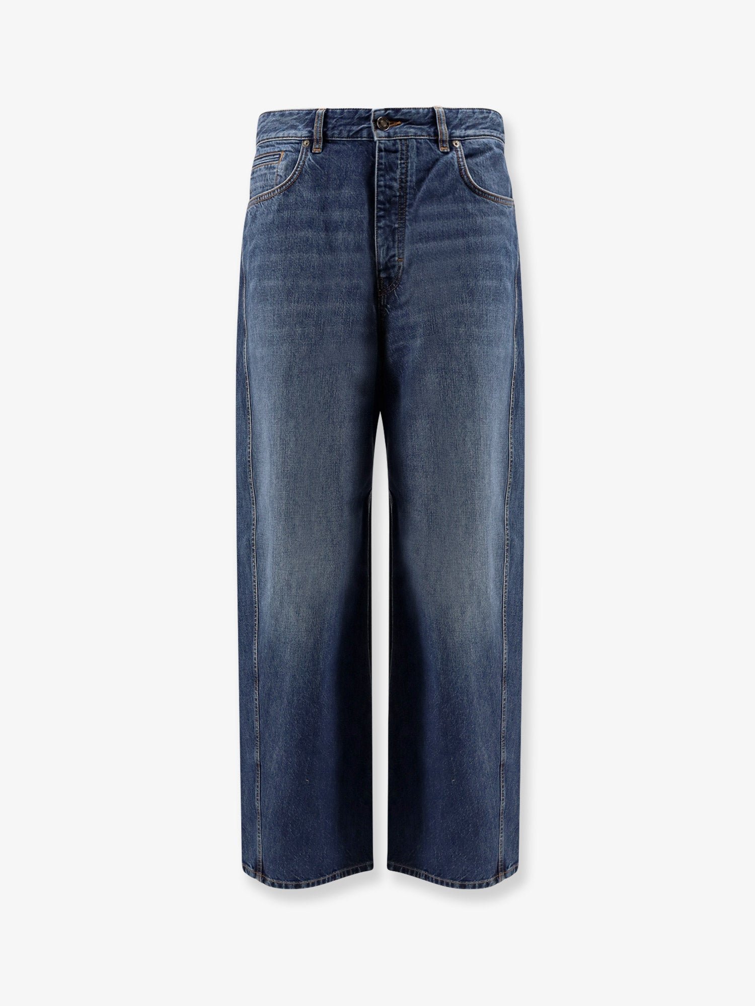 Twisted re-washed denim jeans