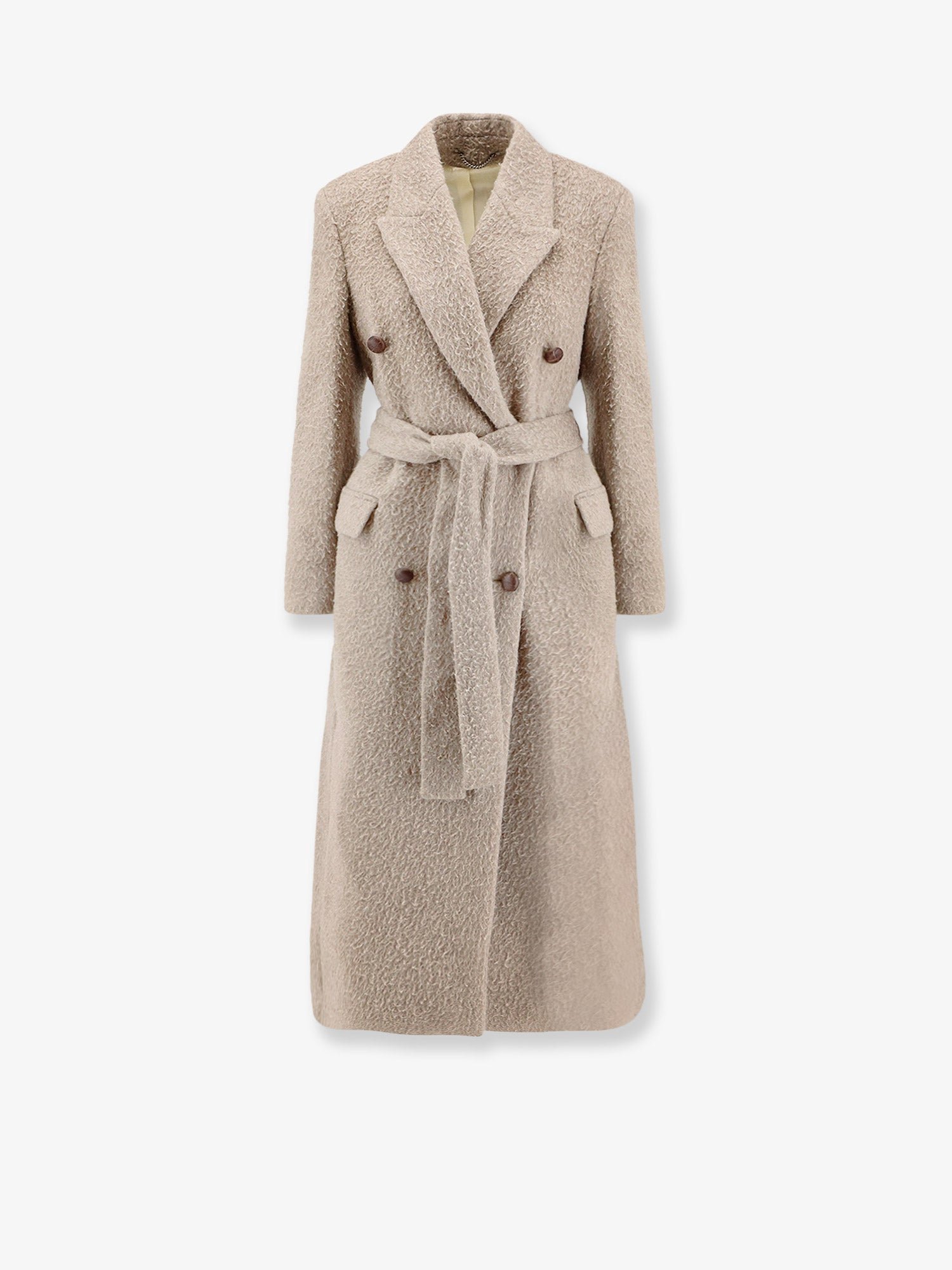 Wrinkled virgin wool blend coat