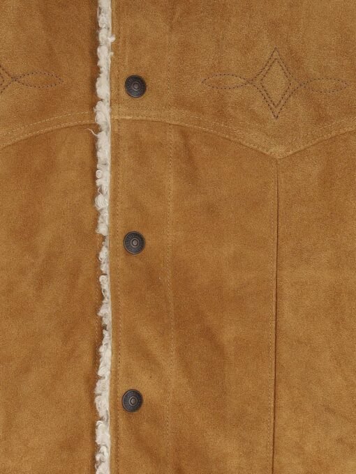 Suede jacket with faux fur lining - Image 3